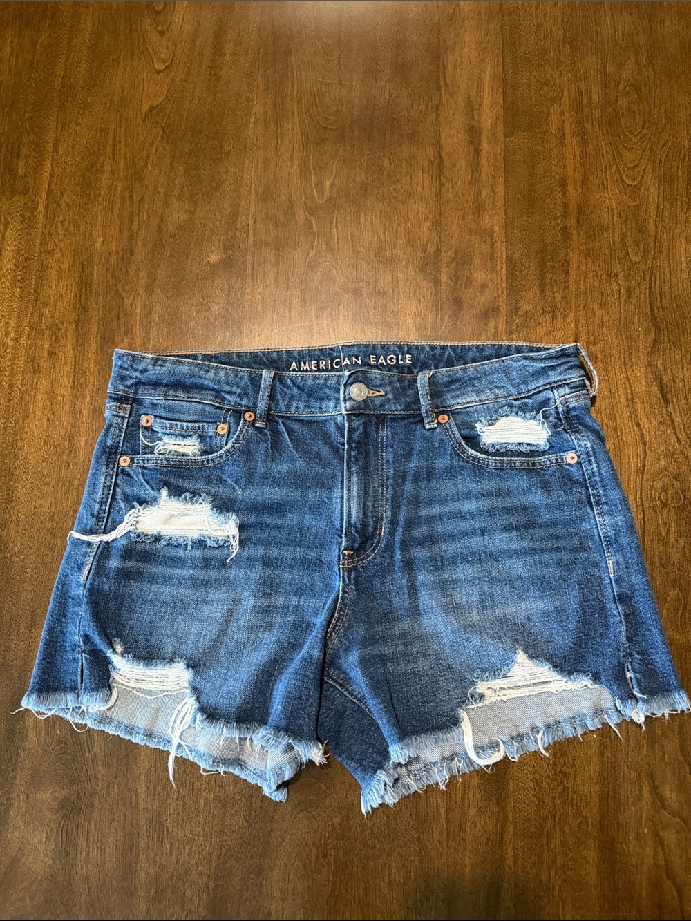 American Eagle Outfitters Distressed Blue Denim Jean Shorts